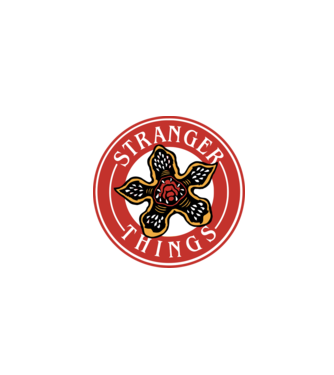 stranger things logo bucks model roșu pe tricou