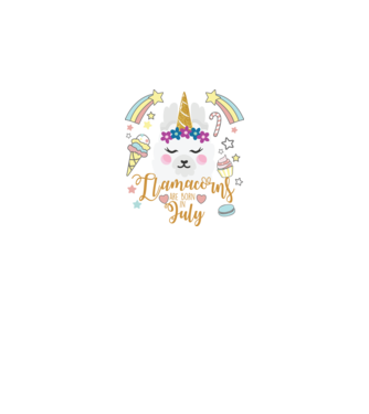 Llamacorns are born in July model alb pe tricou
