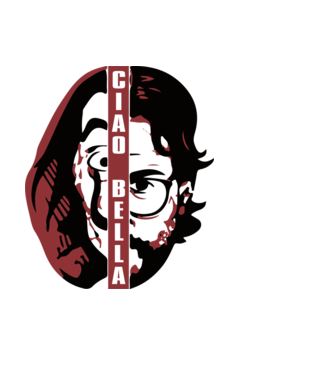 ciao bella professor model negru pe tricou