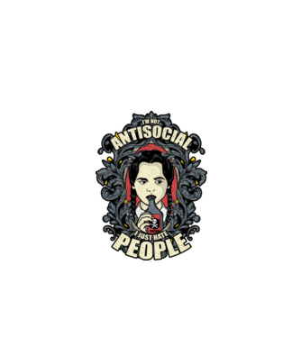 WEDNESDAY - Just hate people model negru pe tricou