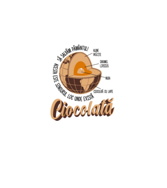 să salvăm Pământul! acesta este singurul loc unde există ciocolată - alune prăjite, caramel lipicios, nuga, ciocolată cu lapte model alb pe tricou