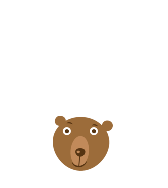 Bear Face model alb pe tricou