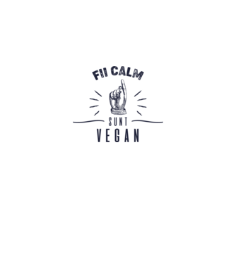 fii calm, sunt VEGAN model alb pe tricou