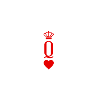 Playin gcards Queen of hearts model alb pe tricou