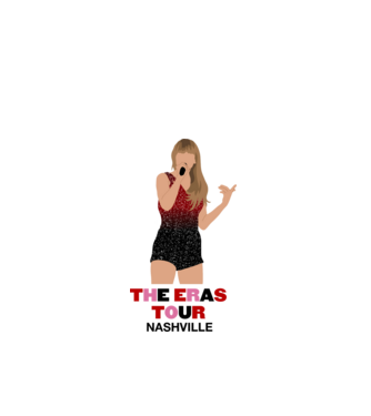Taylor Swift The Eras Tour Nashville model alb pe tricou