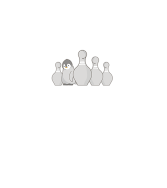 Bowling pinguin model alb pe tricou