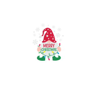 Merry christmas gnome model negru pe tricou