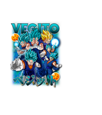 vegito dragonball model negru pe tricou