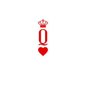 Playin gcards Queen of hearts model alb pe tricou
