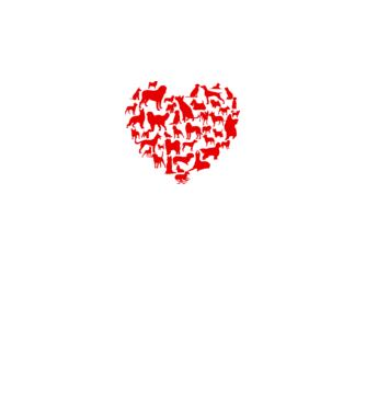 Doggy heart model alb pe tricou