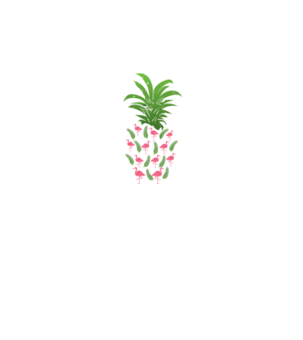 Flamingo ananas model negru pe tricou