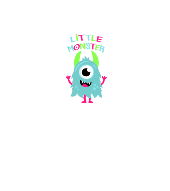 Little monster model alb/roșu pe tricou