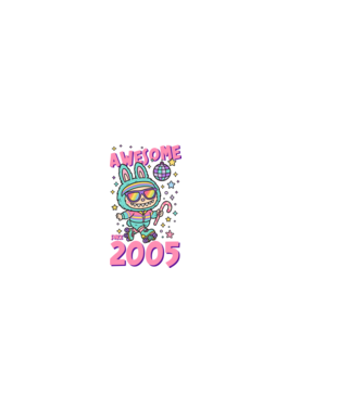 Awesome since 2005 - Labubu model negru pe tricou