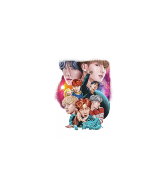 BTS POSTER model negru pe tricou
