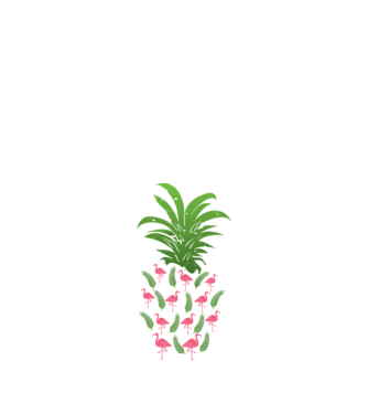 Flamingo ananas model negru pe tricou