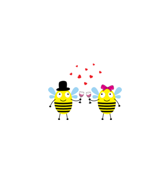 Bee Love model alb pe tricou