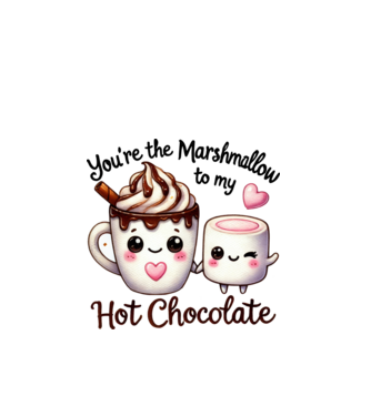 Marshmallow to my Hot Chocolate model alb pe tricou