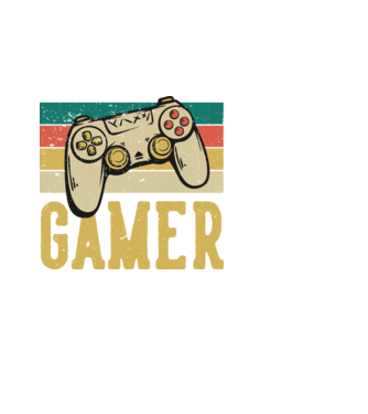 Retro gamer model alb pe tricou