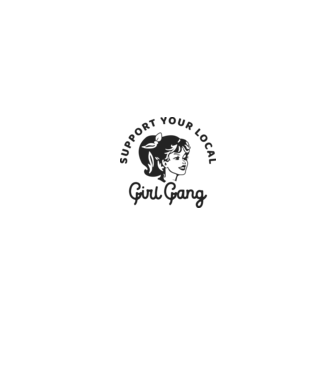 Support your local girl gang pe fond alb -01 model alb/roșu pe tricou