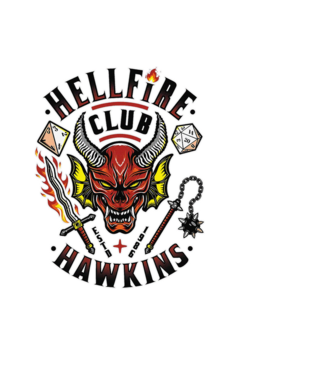 hellfire club hawkins model negru pe tricou