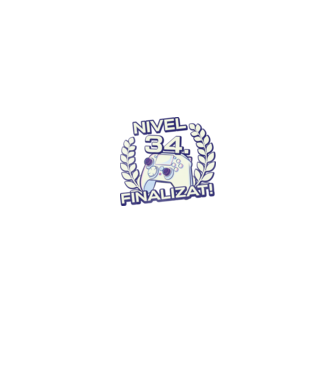 Nivel 34 finalizat! model negru pe tricou