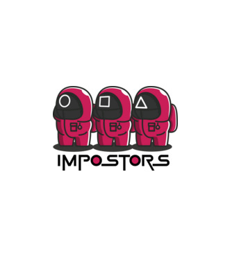 impostors squid game model alb pe tricou
