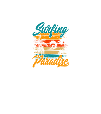 Surfing Paradise model verde neon pe tricou