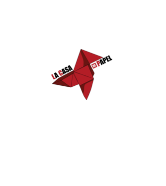origami la casa de papel white model alb pe tricou