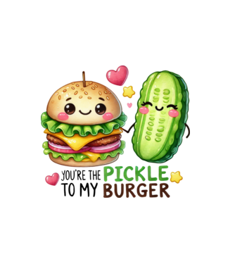 Pickle to my Burger model alb pe tricou