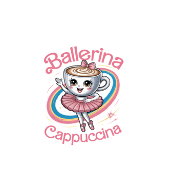 Ballerina Cappuccina model alb pe tricou