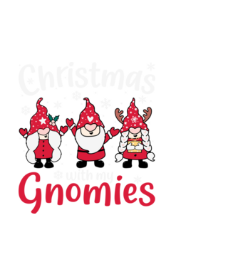 Christmas with my gnomies model negru pe tricou