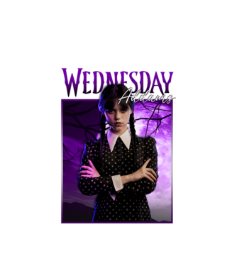 Wednesday Addams model alb pe tricou