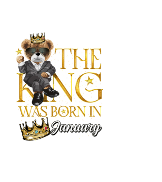 The king was born int JANUARY model negru pe tricou