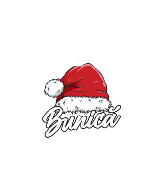 bunică Santa Hat model negru pe tricou