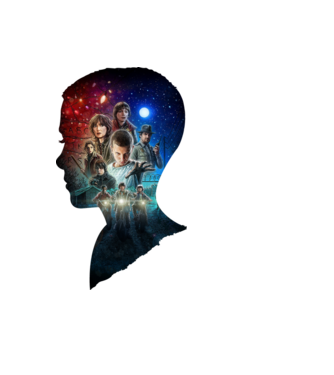 eleven poster head2 model negru pe tricou