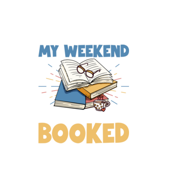 My weekend booked model alb pe tricou