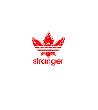 stranger logo red model negru pe tricou