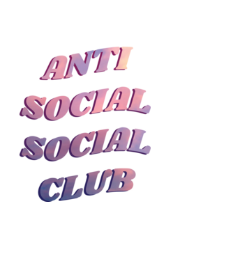 Anti social social club pink model negru pe tricou