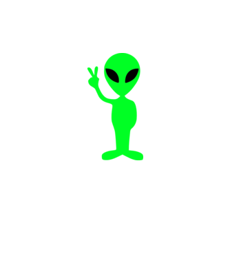 UFO Alien model alb pe tricou