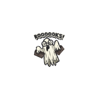 Spooky booookworm model negru pe tricou