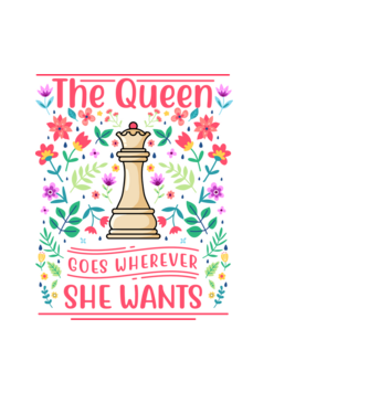 the queen goes wherever she wants model albastru deschis pe tricou
