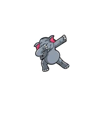 Elefant DAB model negru pe tricou