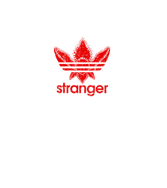 stranger logo red model turcoaz pe tricou