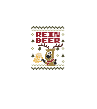 Reinbeer ugly sweater model alb pe tricou