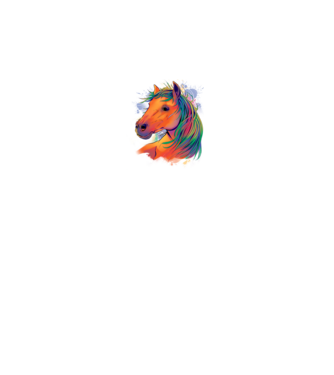 Colorful Horse model alb pe tricou