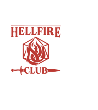 hellfire club 85 model negru pe tricou