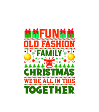 fun old fashion family christmas model alb pe tricou