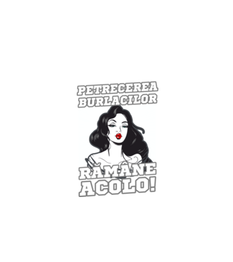 Ceea ce se întâmplă la petrecerea burlacilor rămâne acolo model negru pe tricou