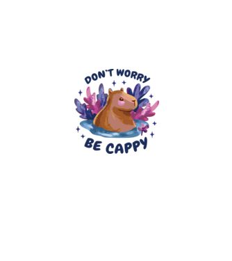 Don't worry be Cappy - capibară model gri pe tricou
