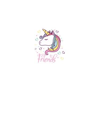 Unicorn Friend model negru pe tricou